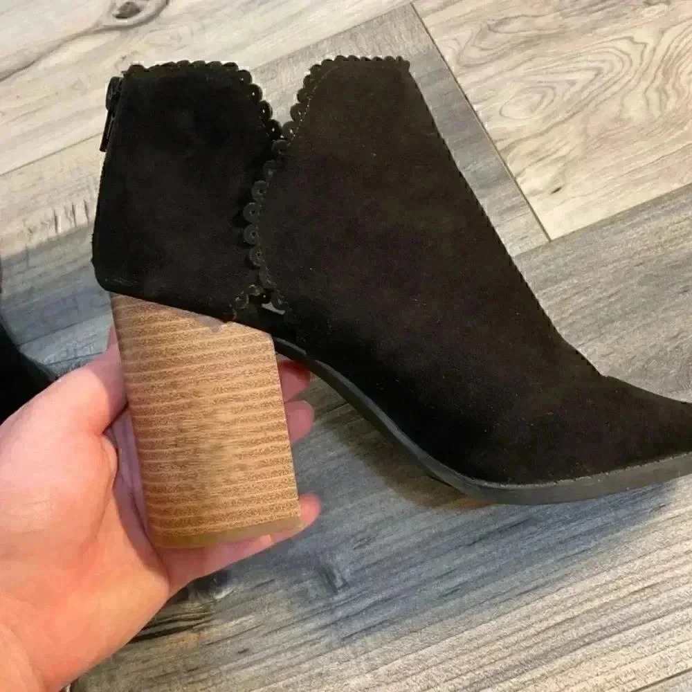 Maurice black peep toe black ankle boots size 8.5 - Picture 7 of 16